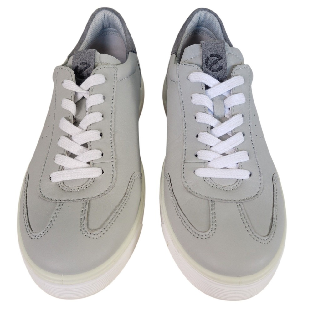 ECCO Mens Traytech Low Top Sneakers Grey Leather Lace Up Casual Sz 7.5 US G567